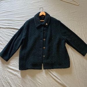 Eileen Fisher 95% Wool Boucle buttoned jacket